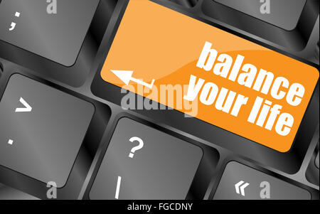 balance your life button on computer keyboard Stock Photo