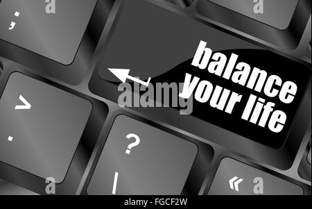 balance your life button on computer keyboard Stock Photo