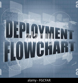 deployment flowchart on business digital touch screen Stock Photo