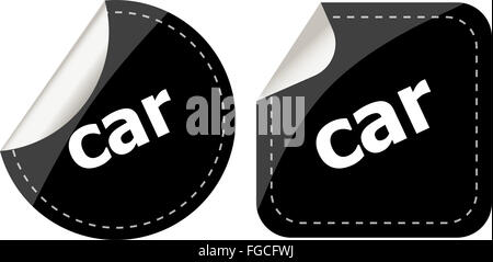 car word stickers set, web icon button Stock Photo