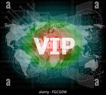 words vip on digital screen, business concept Stock Photo