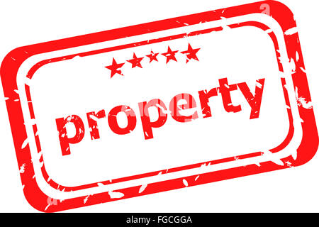 property on red rubber stamp over a white background Stock Photo