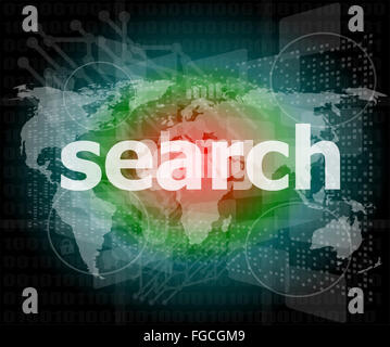 SEO web development concept: words Search on digital background Stock ...