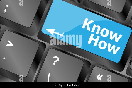 know how button keyboard key - business concept