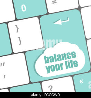 balance your life button on computer keyboard Stock Photo