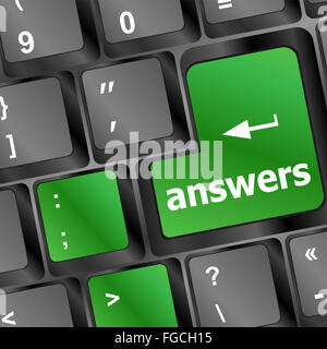 answers concept on the modern keyboard Stock Photo