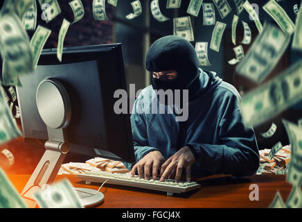 Hacker in the office Stock Photo