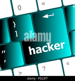 hacker button on computer keyboard key Stock Photo