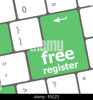 free register computer keyboard key showing internet concept Stock Photo