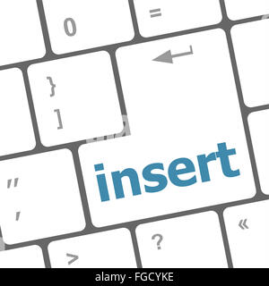 insert word on computer pc keyboard key Stock Photo