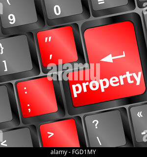 property message on keyboard enter key Stock Photo