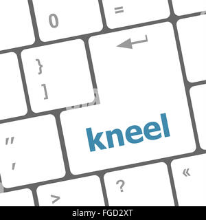 kneel word on computer keyboard keys Stock Photo