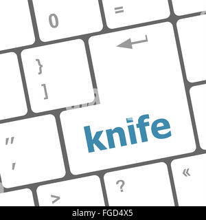 knife word word on computer keyboard keys Stock Photo