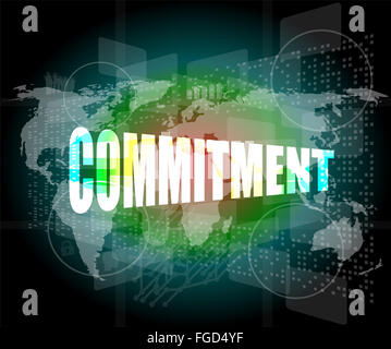 business concept: word commitment on digital touch screen Stock Photo