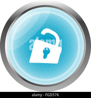 Padlock icon web sign isolated on white Stock Photo