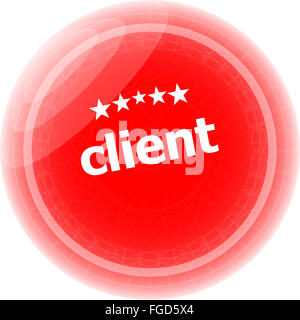 client on red rubber stamp over a white background Stock Photo