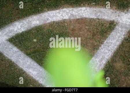 Augsburg, Germany. 18th February, 2016. pitch corner flag icon image, illustration seen from the top  during the UEFA Europa League Round of 32: First Leg match FC Augsburg - Liverpool 0-0 on February 18, 2016 in Augsburg, Germany. Credit:  Peter Schatz / Alamy Live News Stock Photo