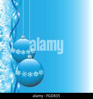 Blue christmas background with wave and snowflakes, vector illustration ...