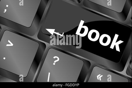 Book button on keyboard keys - business concept Stock Photo