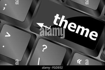 theme button on computer keyboard keys, business concept Stock Photo