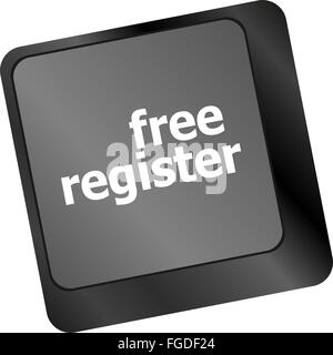 free register computer key showing internet login Stock Photo