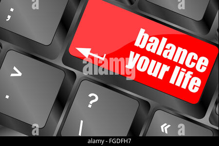 balance your life button on computer keyboard Stock Photo