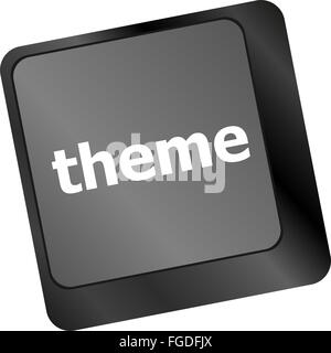 theme button on computer keyboard keys, business concept Stock Photo