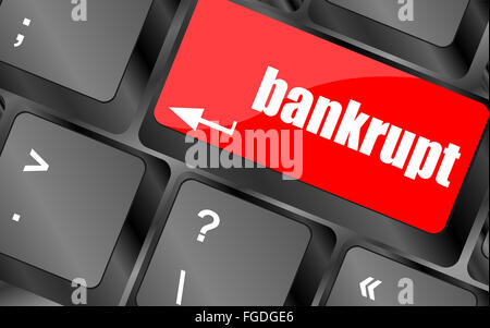 A keyboard with key reading bankrupt, business concept Stock Photo