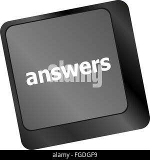 get answers concept on the modern keyboard keys Stock Photo