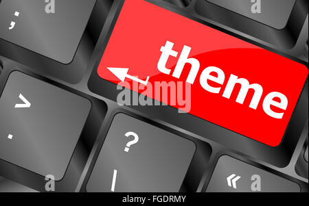 theme button on computer keyboard keys, business concept Stock Photo