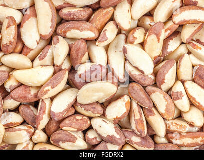 Close up picture of Brazil nuts, food background. Stock Photo
