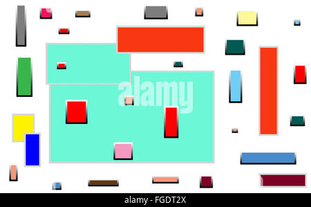 Nice colored rectangles and squares on white background Stock Photo