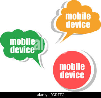 mobile device, Set of stickers, labels, tags. Template for infographics Stock Photo