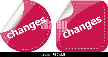 changes stickers set, icon button isolated on white Stock Photo