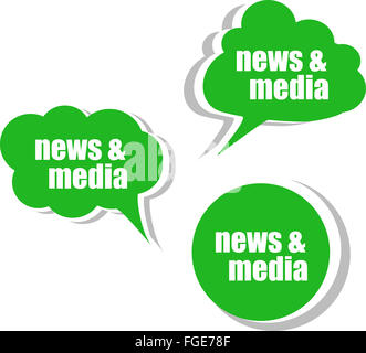 news and media. Set of stickers, labels, tags. Template for infographics Stock Photo