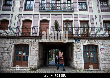 Square old arena, so named because it was the first bullring built in Valladolid, is now an apartment building. VALLADOLID-SPAIN 13/02/2016 Stock Photo