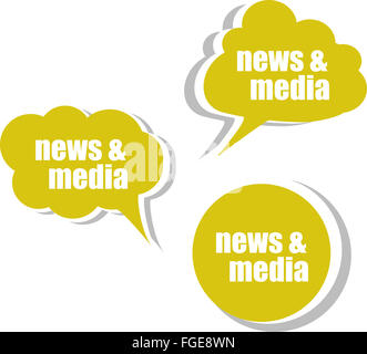 news and media. Set of stickers, labels, tags. Template for infographics Stock Photo