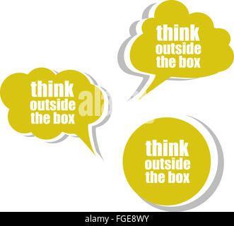 think outside the box. Set of stickers, labels, tags. Business banners, infographics Stock Photo