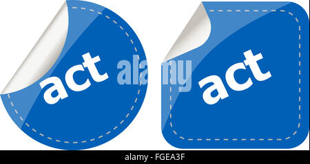 act stickers set, icon button isolated on white Stock Photo