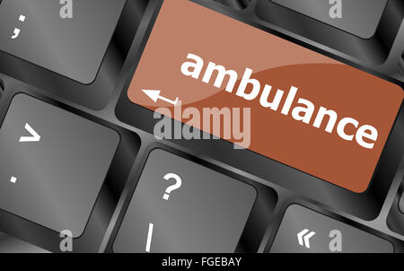 ambulance Button on Modern Computer Keyboard key Stock Photo