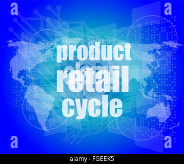 product retail cycle - digital touch screen interface Stock Photo