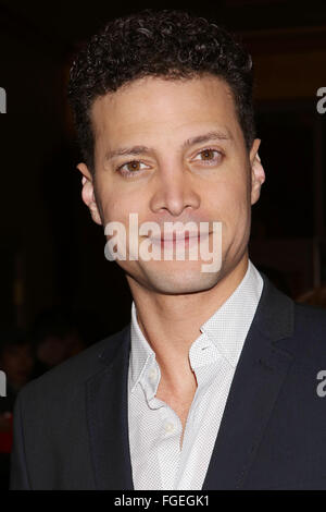 Opening night of Noises Off at the American Airlines Theatre - Arrivals.  Featuring: Justin Guarini Where: New York, New York, United States When: 14 Jan 2016 Stock Photo