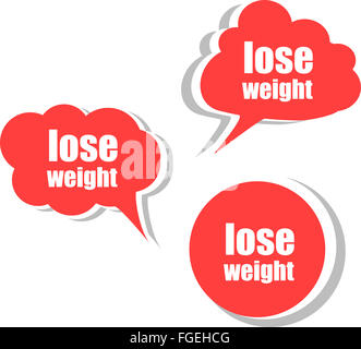 lose weight word on modern banner design template. set of stickers, labels, tags, clouds Stock Photo