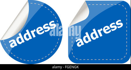 address word stickers set, icon button, business concept Stock Photo