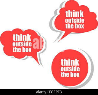 think outside the box. Set of stickers, labels, tags. Business banners, infographics Stock Photo