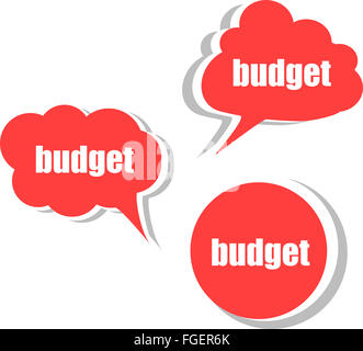 budget, Set of stickers, labels, tags. Template for infographics Stock Photo