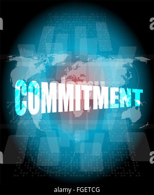 business concept: word commitment on digital touch screen Stock Photo