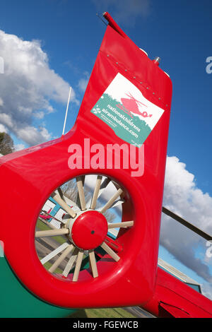 Wales Air Ambulance EC 135 helicopter tail rotor and logo Stock Photo