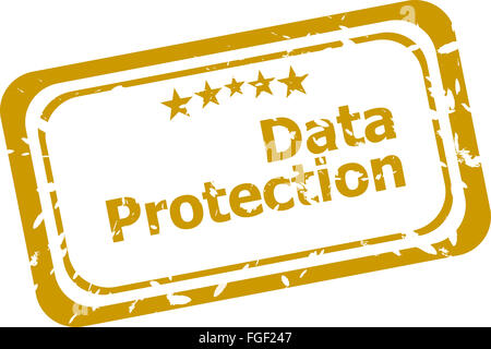 data protection rubber stamp over a white background Stock Photo