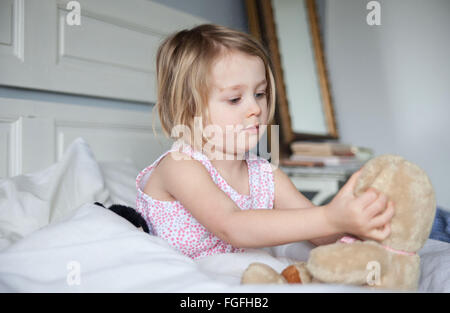 comfy in bed Stock Photo